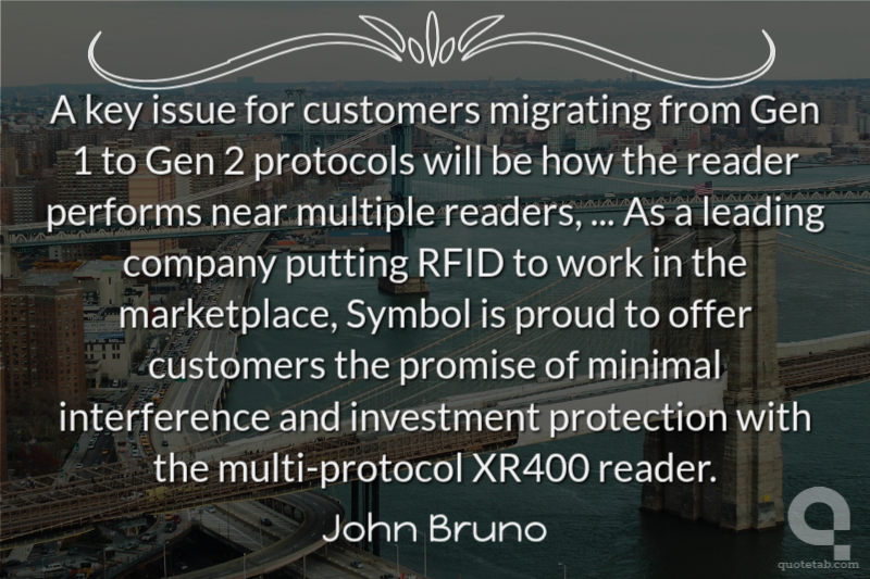 A key issue for customers migrating from Gen 1 to Gen 2 protocols will be how the reader performs near multiple readers, ... As a leading company putting RFID to work in the marketplace, Symbol is proud to offer customers the promise of minimal interference and investment protection with the multi-protocol XR400 reader.