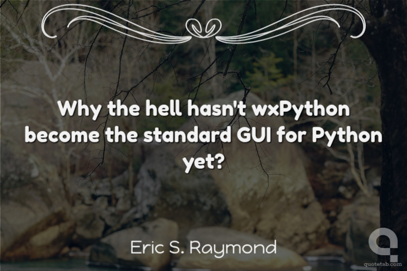 Why the hell hasn't wxPython become the standard GUI for Python yet?